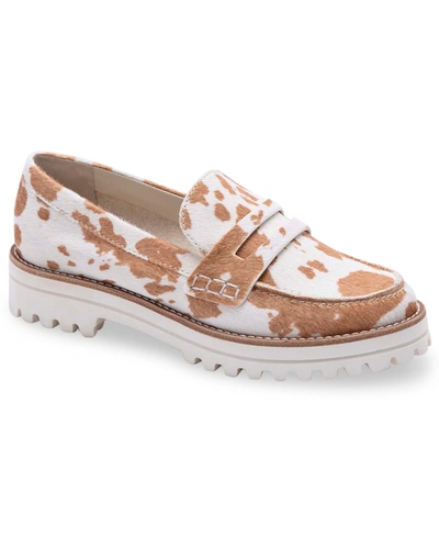 Shop Dolce Vita Aubree Tailored Lug-sole Loafers Women's Shoes In Tan Taurus Multi