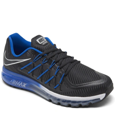 Nike Men's Air Max 2015 Running Sneakers From Finish Line In Black/metallic  Silver/game Royal/white | ModeSens