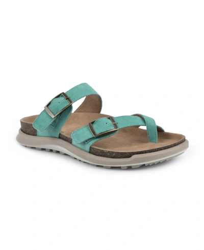 Shop White Mountain Powerful Women's Footbed Sandals Women's Shoes In Green/suede