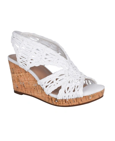 Shop Impo Terinee Woven Raffia Wedge Sandal Women's Shoes In White