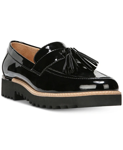 Shop Franco Sarto Women's Carolynn Lug Sole Loafers In Black Faux Patent