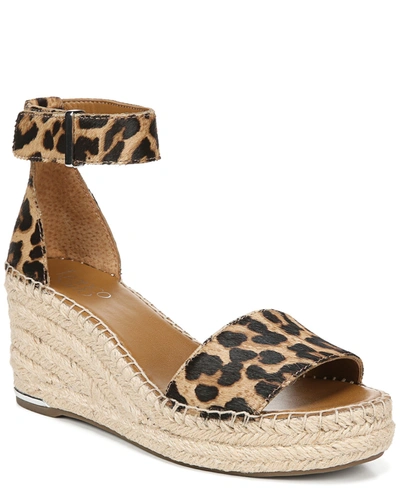 Shop Franco Sarto Clemens 2 Espadrille Wedge Sandals Women's Shoes In Leopard Calf Hair