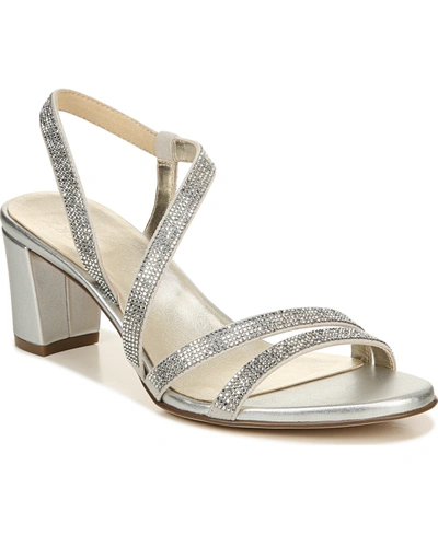 Shop Naturalizer Vanessa Strappy Dress Sandals In Silver Fabric