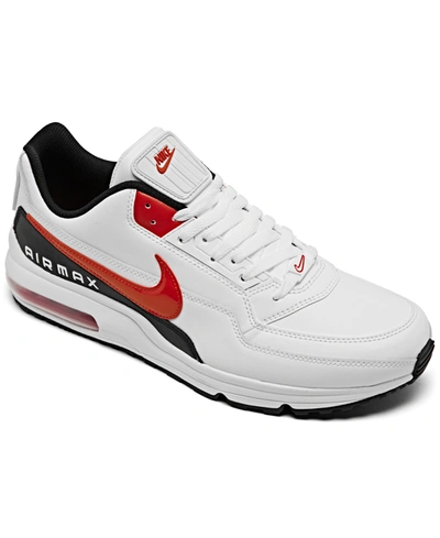 Shop Nike Men's Air Max Ltd 3 Running Sneakers From Finish Line In White/university Red-black