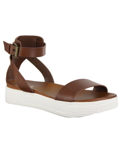 Shop Mia Women's Ellen Round Toe Sandals In Cognac