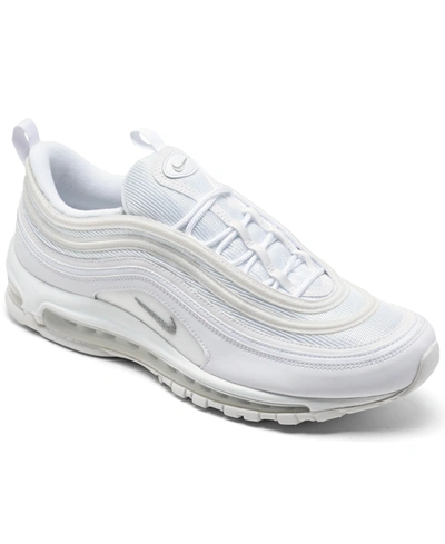 Shop Nike Men's Air Max 97 Running Sneakers From Finish Line In White/wolf Gray/black