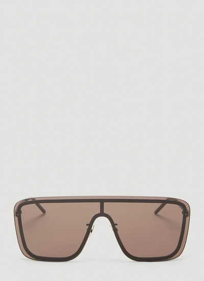 Shop Saint Laurent Eyewear Mask Frame Sunglasses In Black