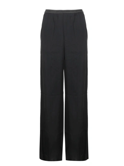 Shop Balenciaga Logo Elastic Waist Pants In Black