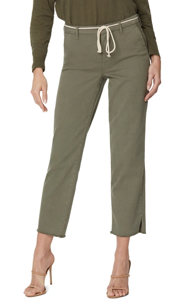 Shop Nydj Relaxed Frayed Hem Pants In Moss
