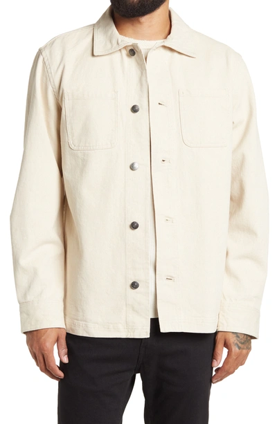Shop Slate And Stone Twill Over Shirt In Oatmeal