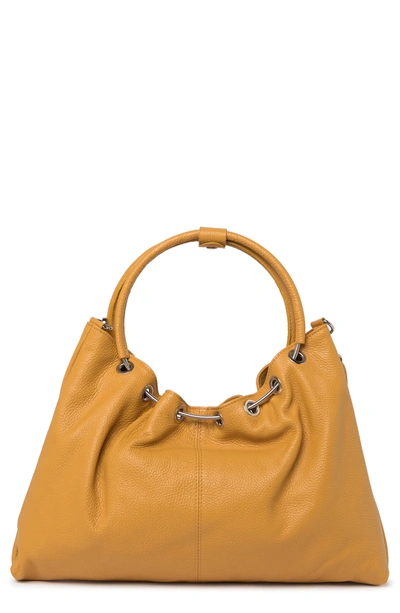 Shop Massimo Castelli Top Handle Crossbody Bucket Bag In Yellow