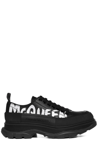 Shop Alexander Mcqueen Tread Slick Graffiti Sneakers In Black