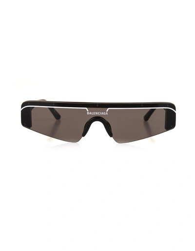 Shop Balenciaga Eyewear Ski Rectangle Sunglasses In Black