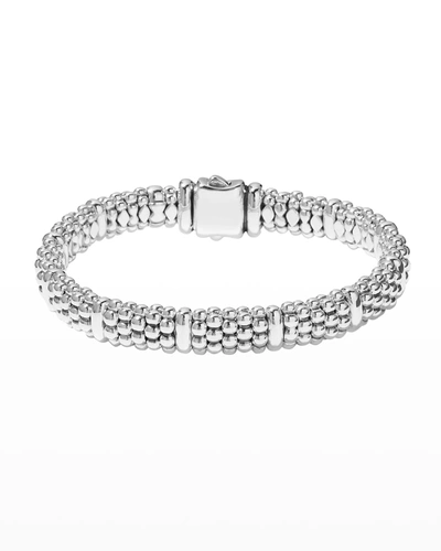 Shop Lagos Caviar Oval Bracelet In Silver