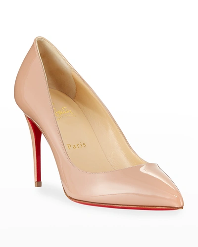 Shop Christian Louboutin Pigalle Follies 85mm Patent Red Sole Pumps In Nude