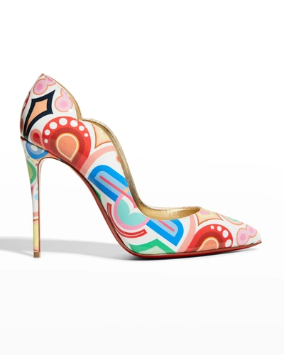 Shop Christian Louboutin Hot Chick 100mm Multicolored Red Sole Pumps In Multi Platine