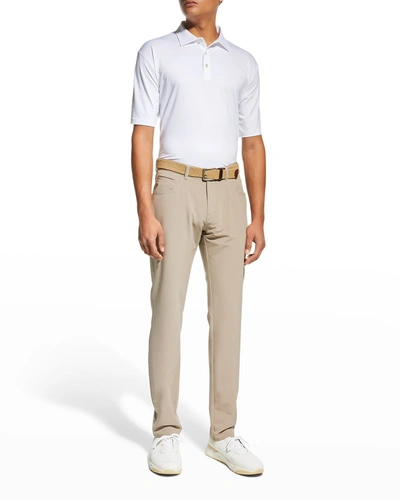 Shop Peter Millar Men's Sean Stretch-jersey Polo Shirt In White