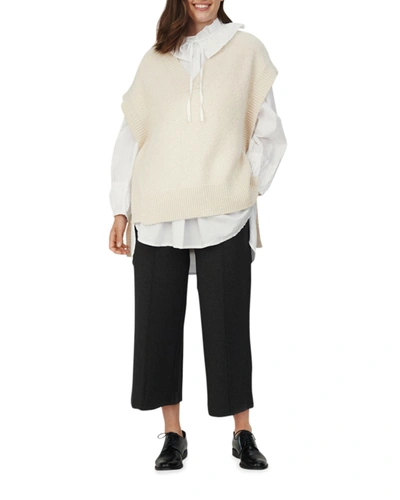 Shop Masai Franka V-neck Sweater Top In Whitecap