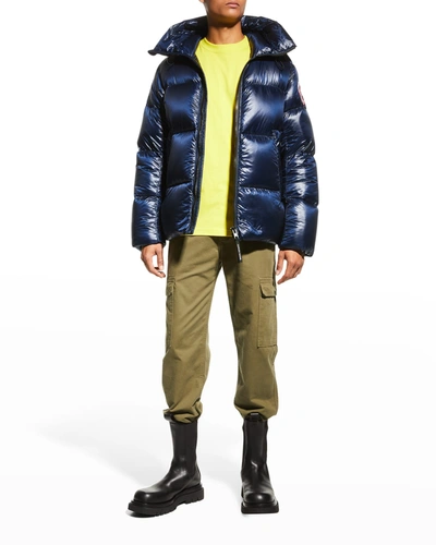 Canada Goose Navy Crofton Puffer Down Jacket In Black