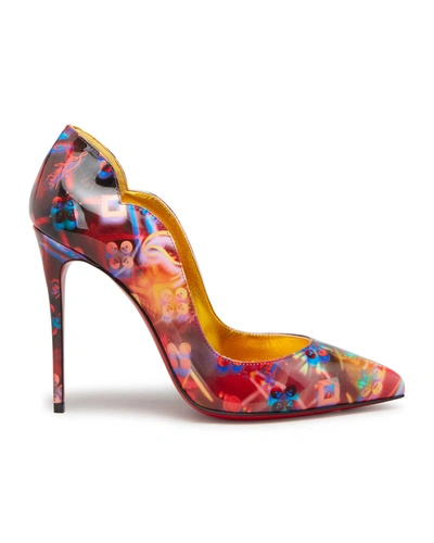 Shop Christian Louboutin Hot Chick Graphic Logo Red Sole Pumps In Multi