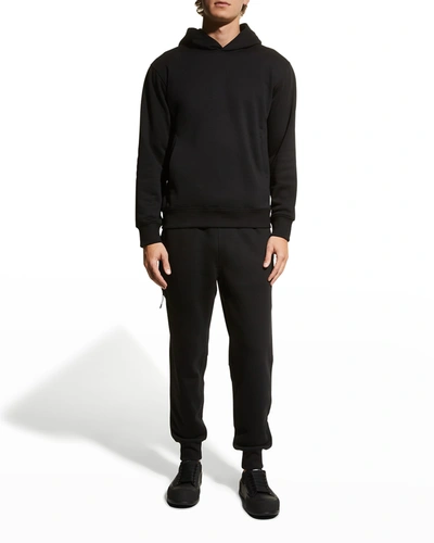 Shop Theory Men's Tech Terry Pullover Hoodie In Black