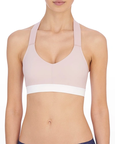 Natori Low Impact Dynamic Racerback Sports Bralette In Rose Beige Warm