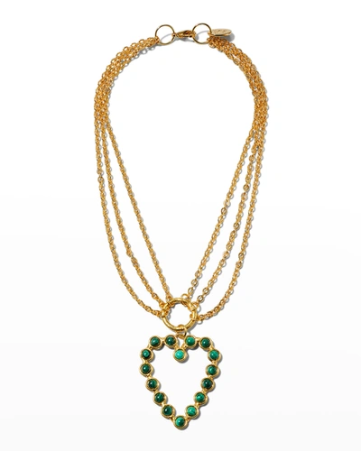 Shop Sylvia Toledano Love Pendant Necklace With Malachite In No Size