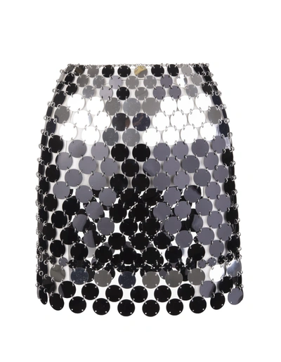 Shop Rabanne Paco  Metallic Discs Mini Skirt In Silver