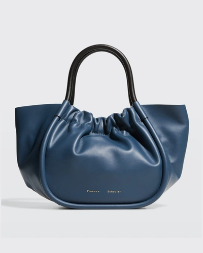 Shop Proenza Schouler Ruched Top Handle Tote Bag In Dusty Blue