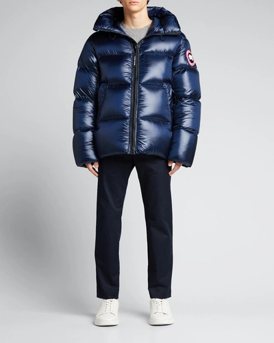 Canada Goose Navy Crofton Puffer Down Jacket In Black