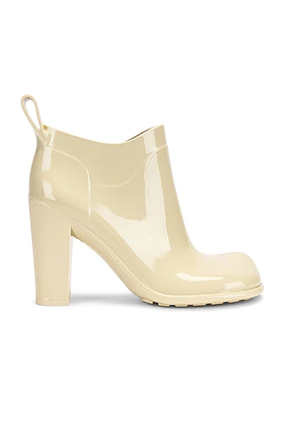 Bottega Veneta Shine Square Toe Ankle Rain Boots In Sea Salt
