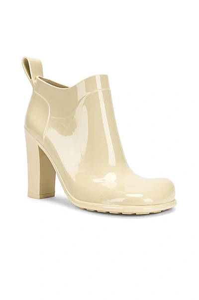 Bottega Veneta Shine Square Toe Ankle Rain Boots In Sea Salt