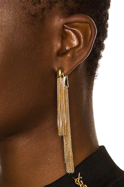 Shop Saint Laurent Double Chain Earrings In Gold