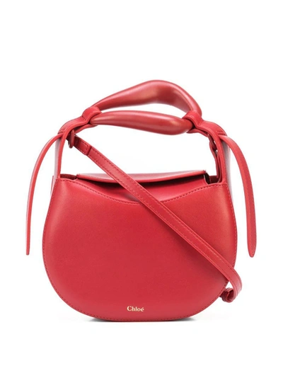 CHLOE kiss leather (Chloé Red Kiss Small Leather Top Handle