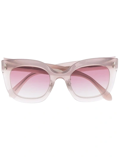 Shop Isabel Marant Eyewear Frosted-frame Sunglasses In 粉色