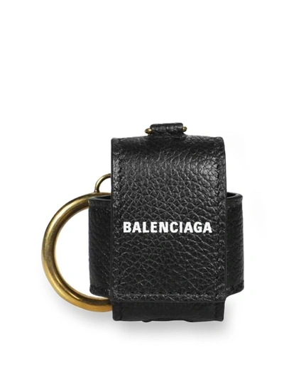 Shop Balenciaga Cash Airpod Holder Black And White