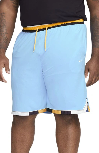Shop Nike Dna Dri-fit Basketball Shorts In Baltic Blue/ Pale Ivory