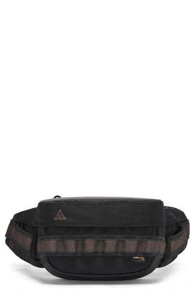 Shop Nike Acg Karst Belt Bag In Black/ Dark Smoke Grey