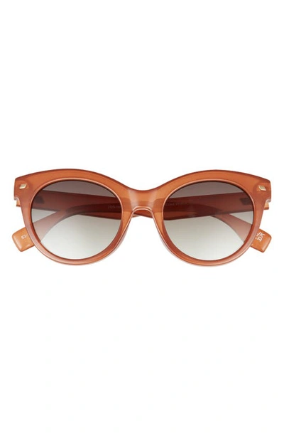 Shop Le Specs That's Fanplastic 52mm Round Sunglasses In Rye / Khaki Grad