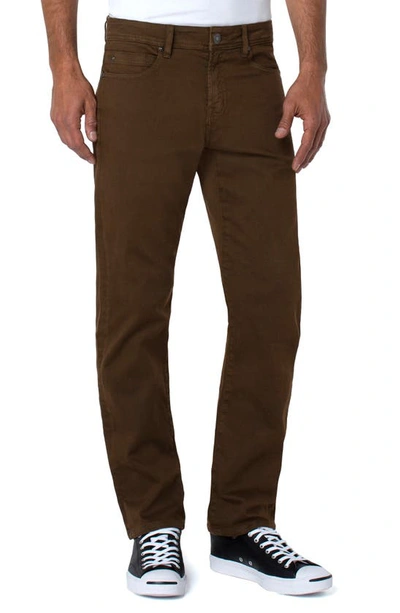 Shop Liverpool Los Angeles Regent Relaxed Straight Leg Twill Pants In Tobacco