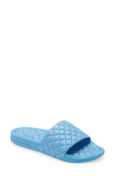Shop Apl Athletic Propulsion Labs Lusso Quilted Slide Sandal In Coastal Blue