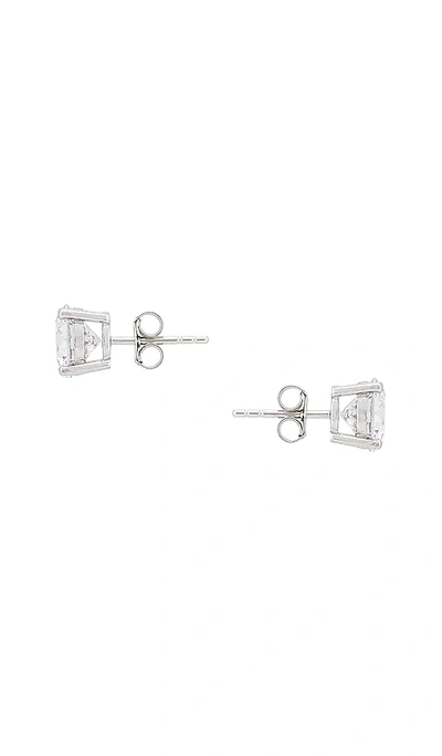 Shop Adinas Jewels Juliette Stud Earring In Silver