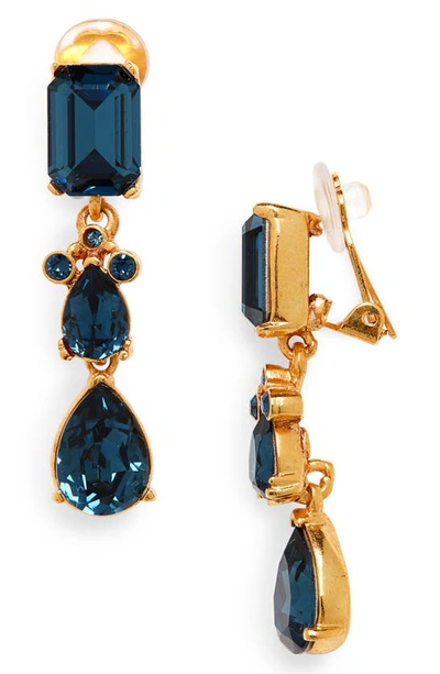 Shop Oscar De La Renta Small Classic Crystal Drop Earrings In Montana