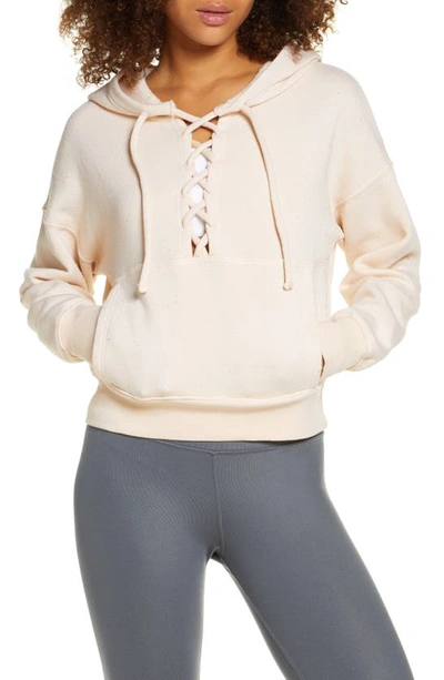 Shop Free People Fp Movement Believe It Lace-up Hoodie In Pink