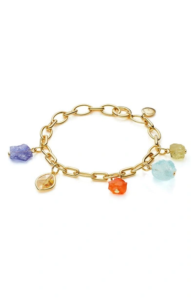 Shop Monica Vinader X Caroline Issa Gemstone Bracelet In Yellow Gold