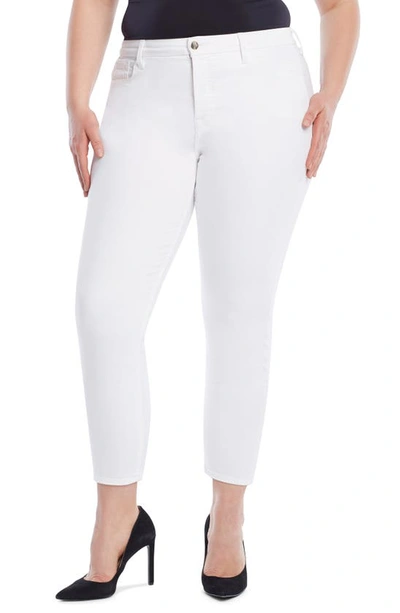 Shop Jen7 High Waist Crop Skinny Jeans In White Denim