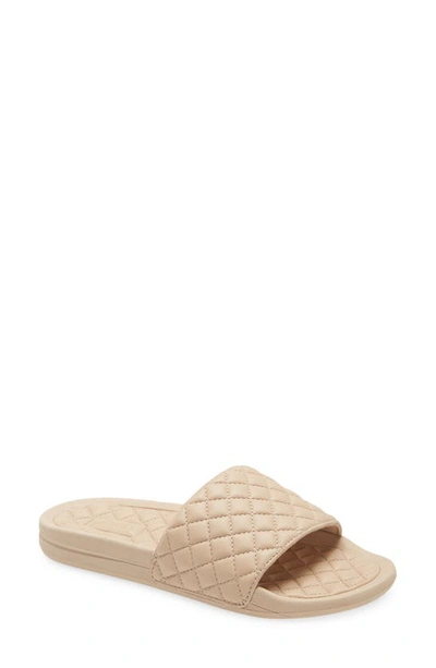 Shop Apl Athletic Propulsion Labs Lusso Quilted Slide Sandal In Champagne
