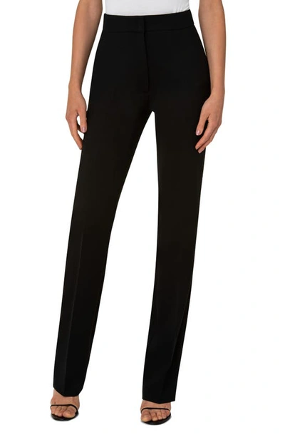 Shop Akris Punto Chio Wool Crepe Straight Leg Pants In Black