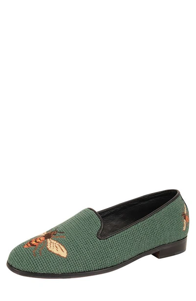 Shop By Paige Bypaige  Needlepoint Bee Flat In Sage