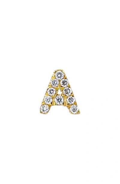 Bony Levy Icon Diamond Initial Single Stud Earring In 18k Yellow Gold - A